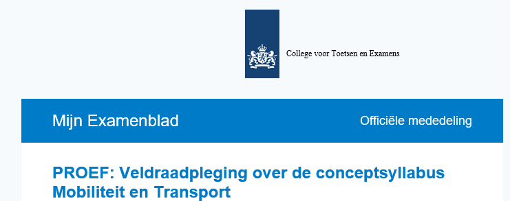 Oproep reactie op conceptsyllabus M&T